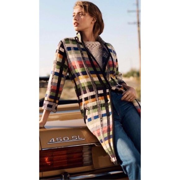 Anthropologie Shanley Plaid Sweater Coat New L - Picture 2 of 14
